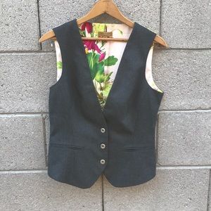 Gray Ted Baker London Floral Waistcoat